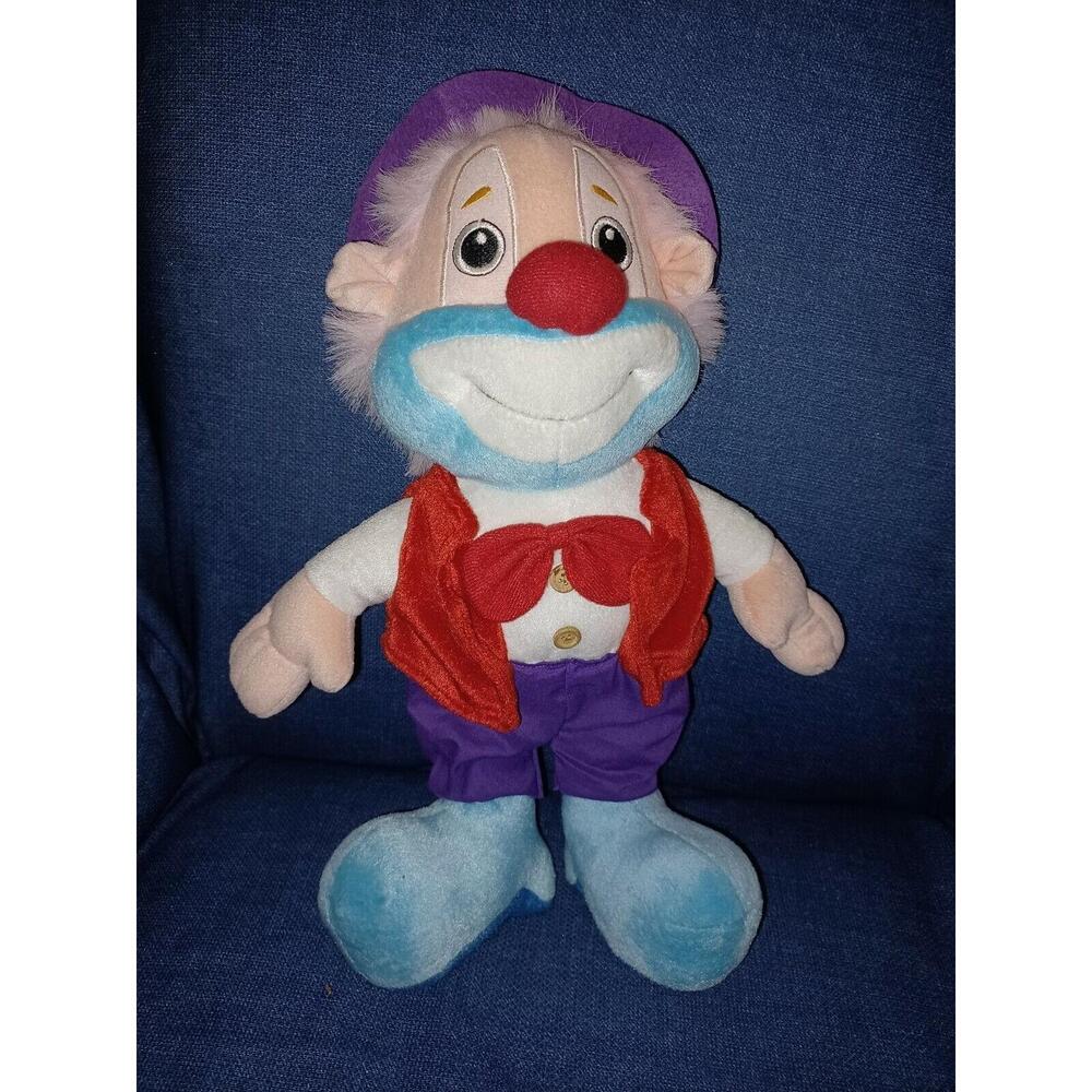 SUGARLOAF 16" Red Nose Clown Plush Big Smile, Red Vest Purple Pants